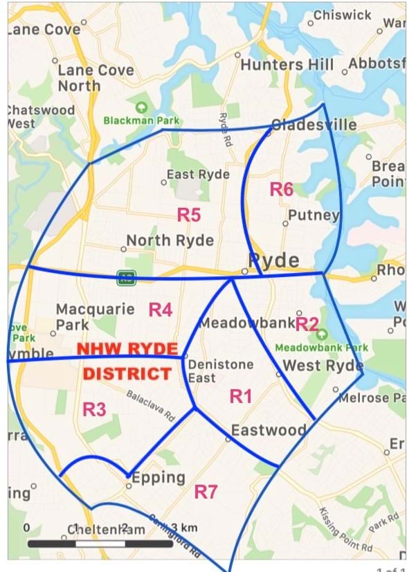 NHW Ryde District Map