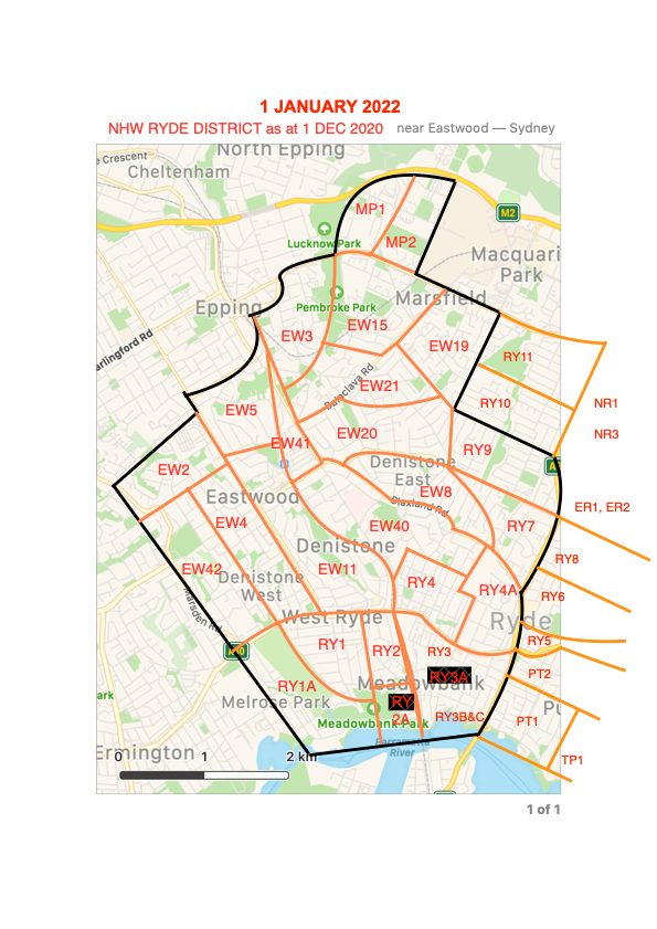 NHW Ryde Areas 2022