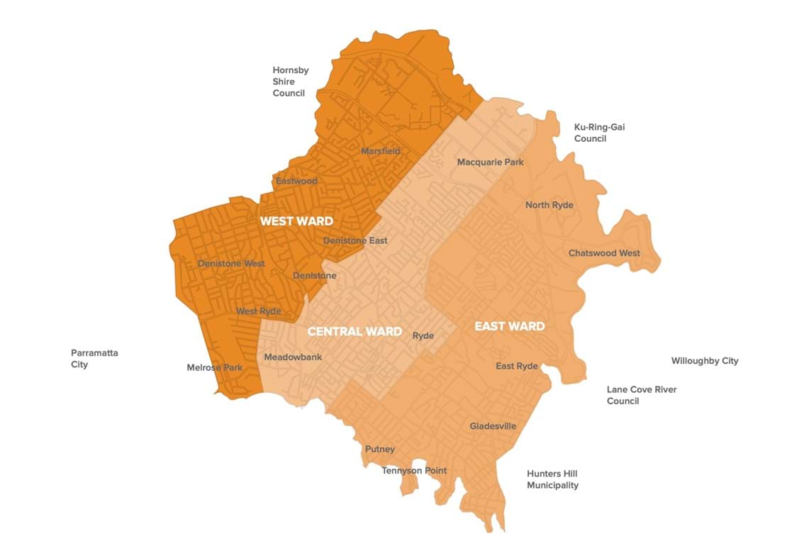Ryde Council Ward Map