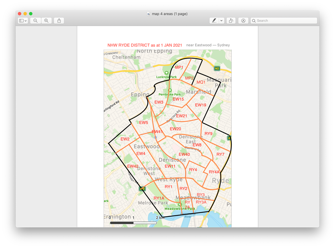 Eastwood-West Ryde- Marsfield -Ryde Areas
